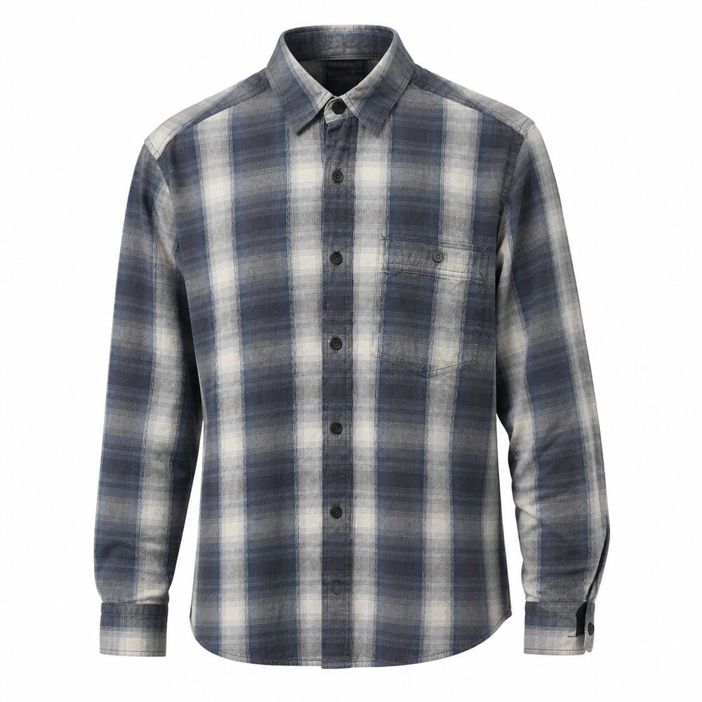 Royal Robbins Mens Plaid Button Down Shirt Size M Blue Gray Cotton ROYCL-S75